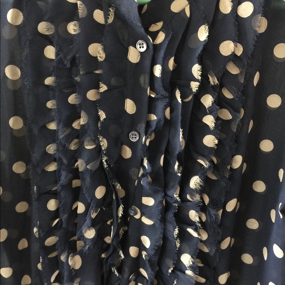 Navy and cream polka dot blouse - Picture 2 of 2